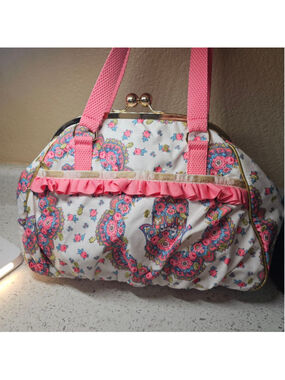 LeSportsac x Manoush Embroidered Floral Hamsa Satchel Bag